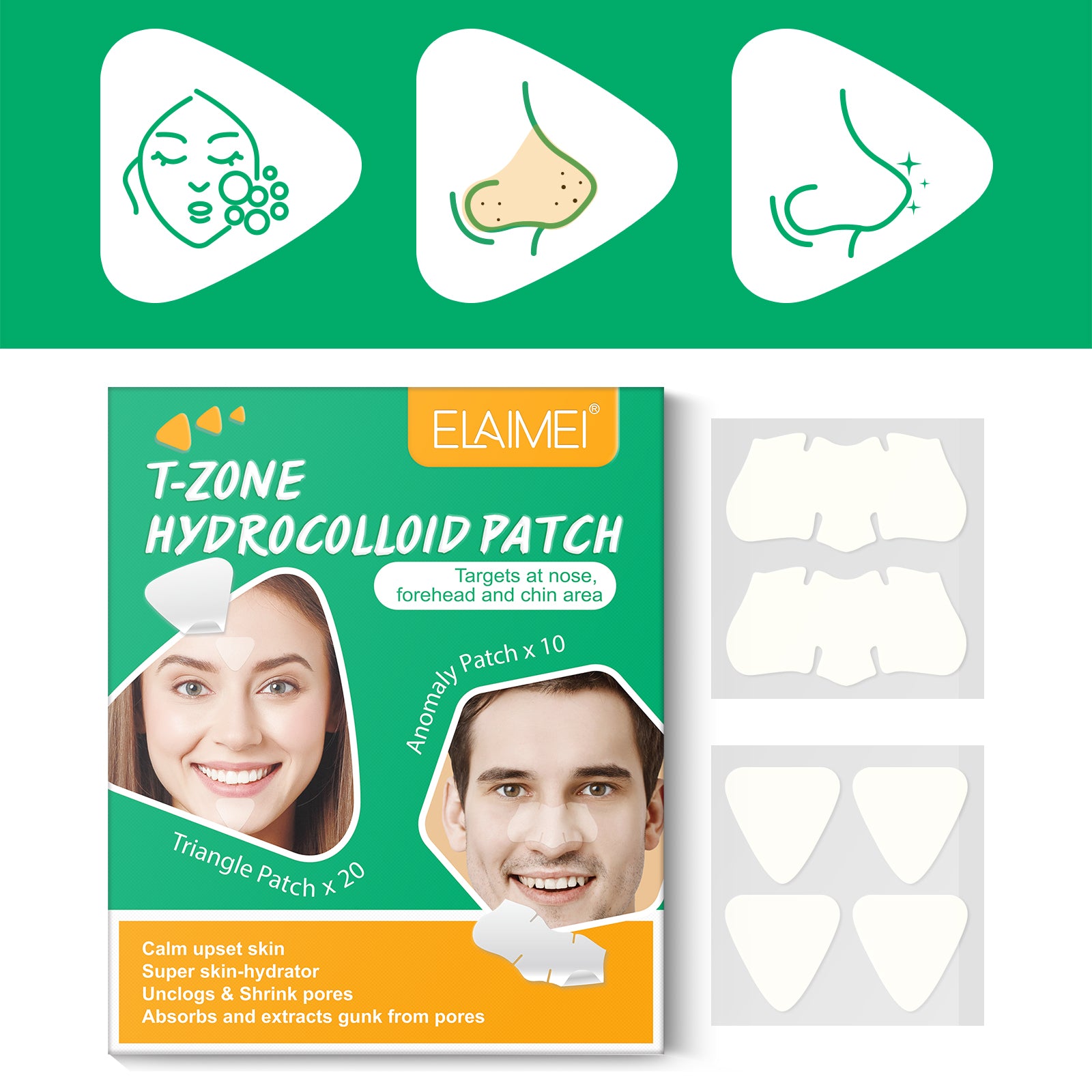 ELAIMEI T-Zone Hydrocolloid Nose Patches