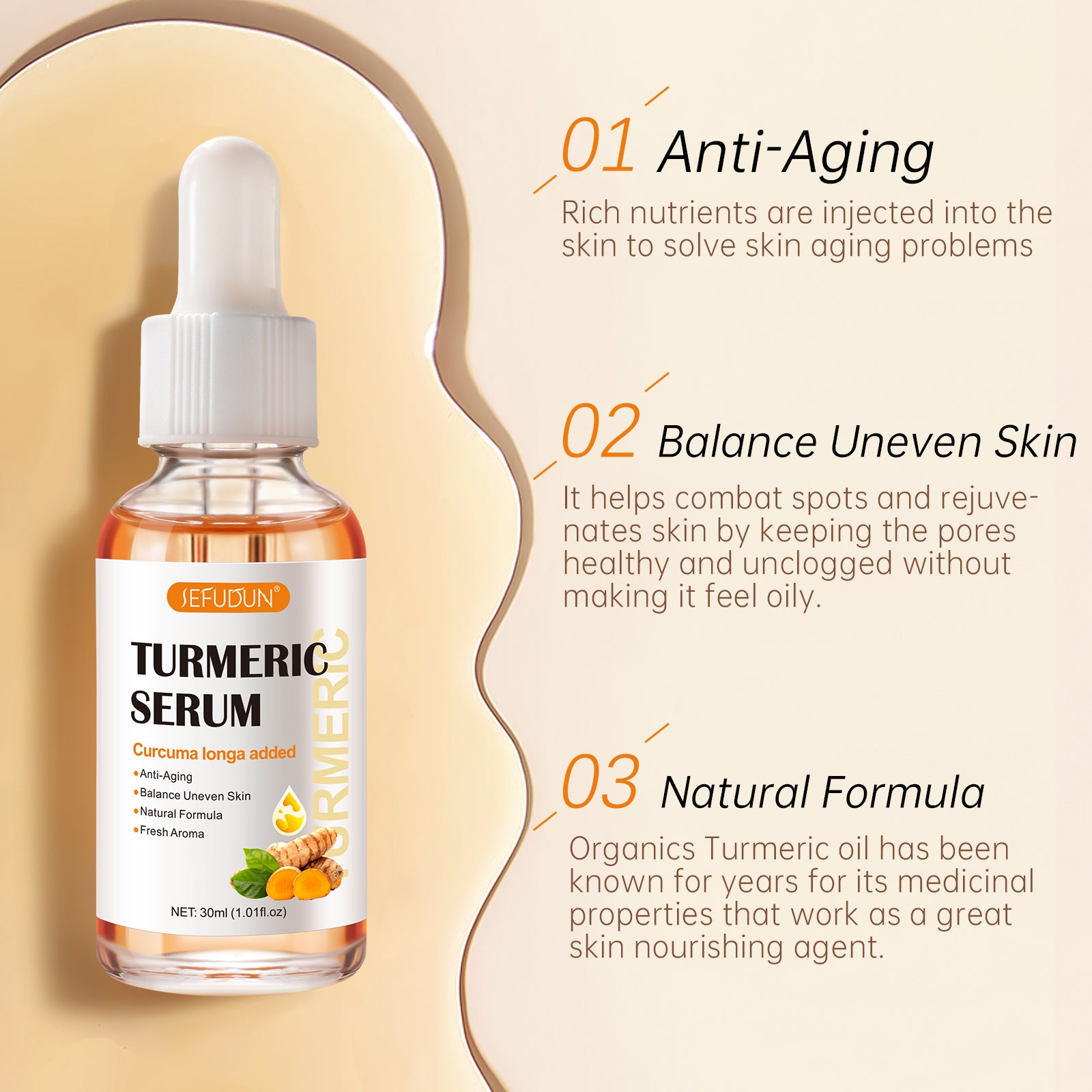SEFUDUN Turmeric Serum for Dark Spots, 30ml