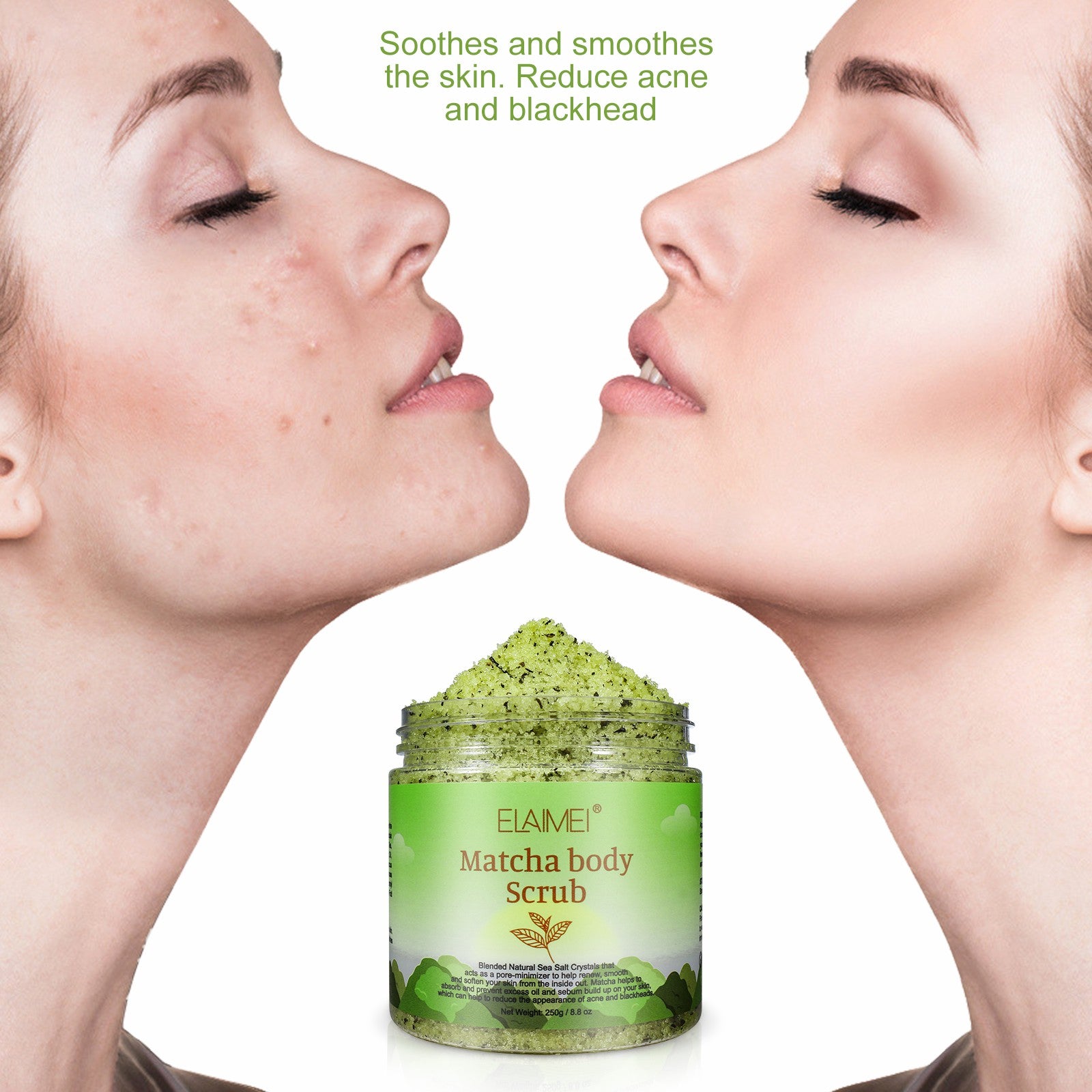 ELAIMEI Exfoliating Matcha Body Scrub, 250g