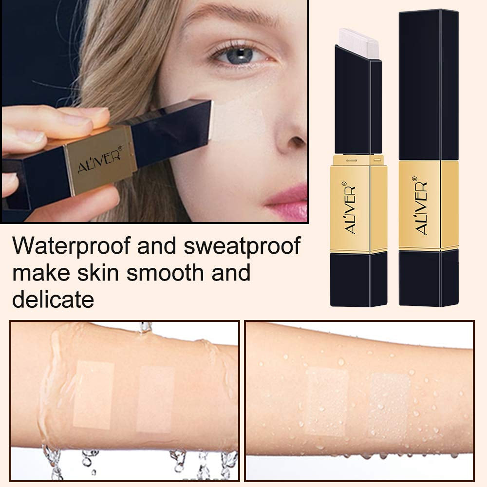 ALIVER Colour Changing Full Coverage Concealer Stick & Brush, Ivory