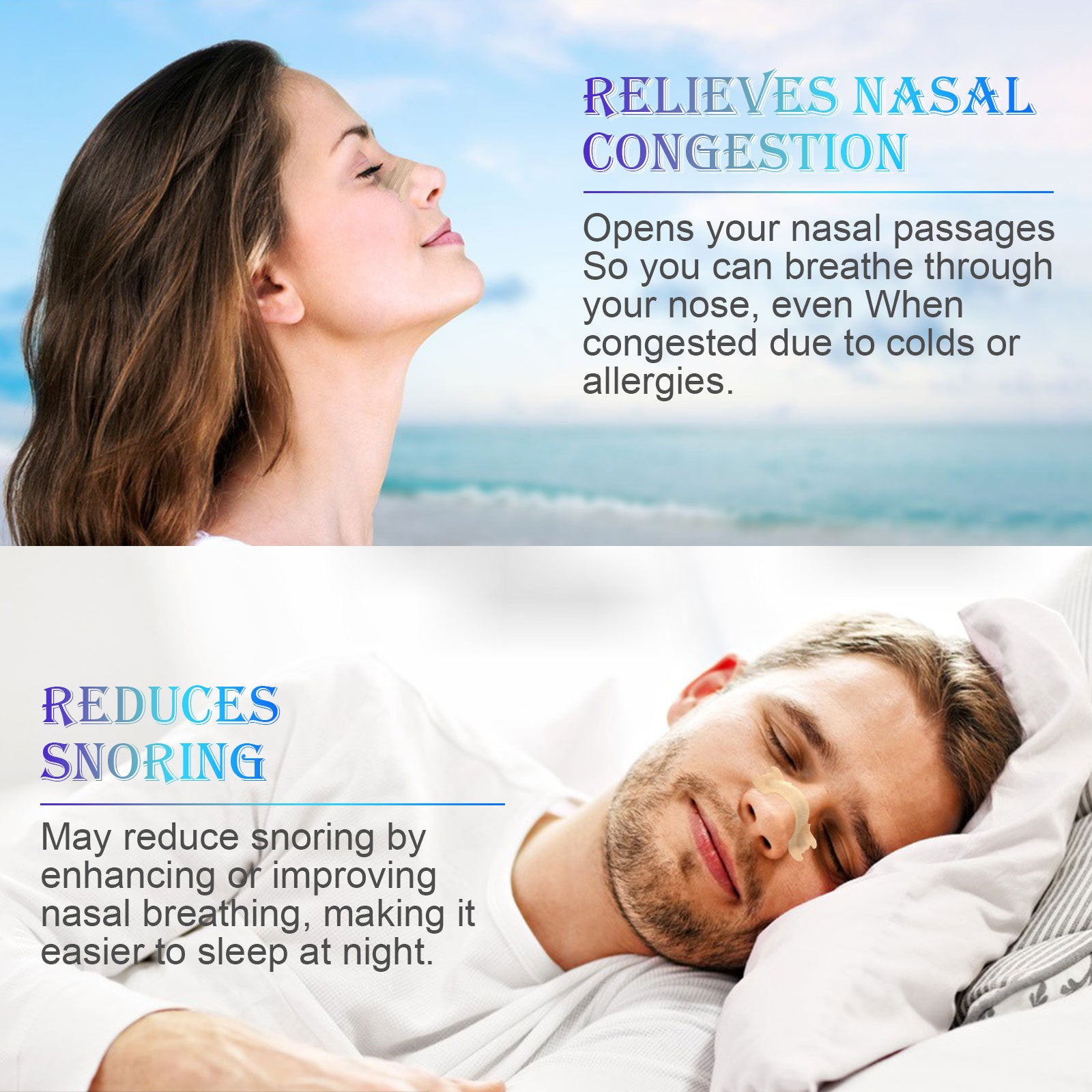 ELAIMEI Anti Snore Nasal Strips, 80pcs