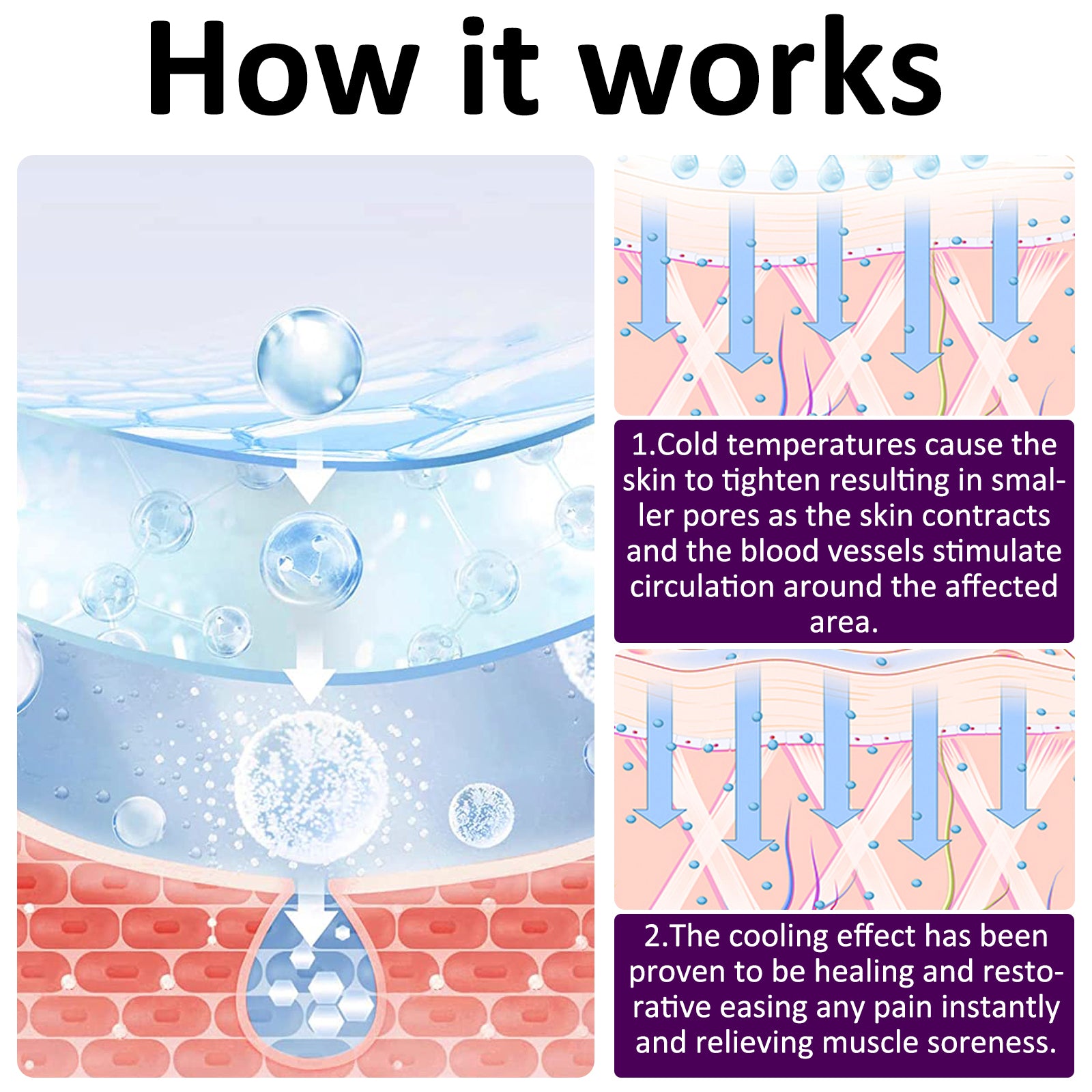 ELAIMEI Ice Roller Facial Cube Massager, Purple