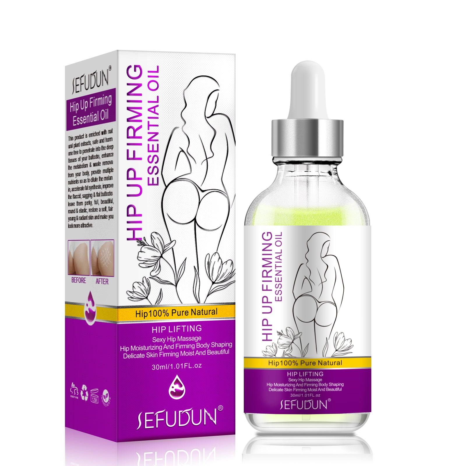 Sefudun Hip Up Firming Essential Oil, 30ml