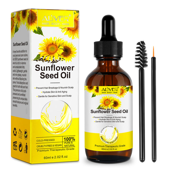ALIVER Pure Sunflower Seed Oil for Hair, Body & Skin, 60ml