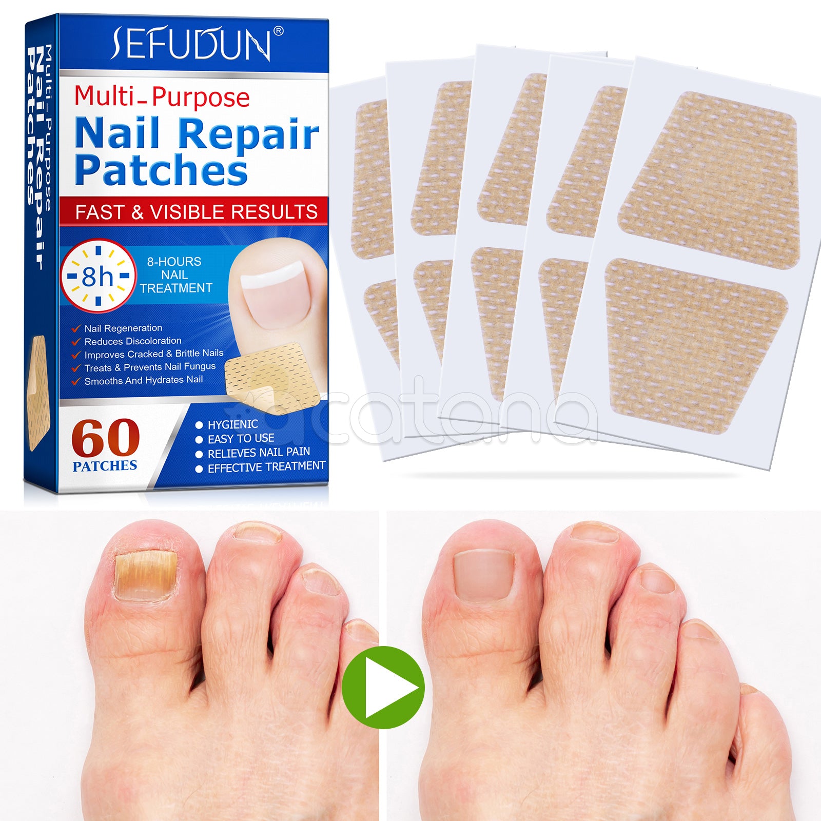 SEFUDUN Multi Purpose Nail Repair Patches, pack of 60pcs
