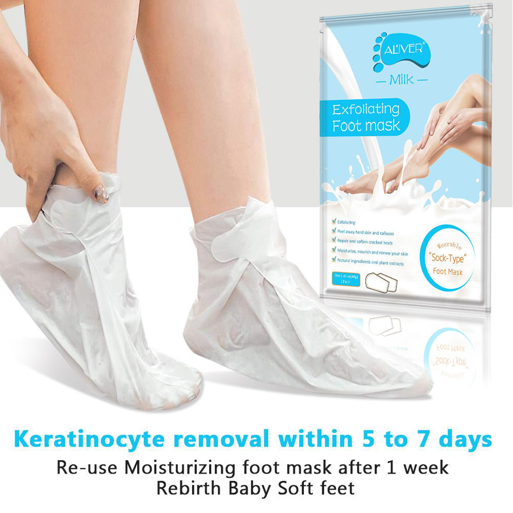 Aliver Milk Soft Foot Peel Mask for Feet Dead Skin Remover