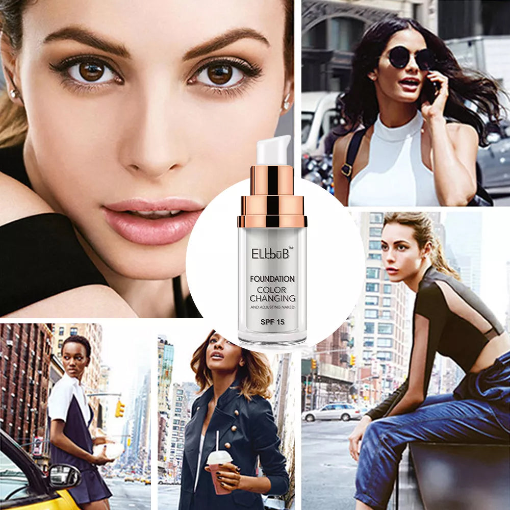 Elbbub Magic Color Changing Foundation Skin Tone Makeup Full Coverage Flawless Change Skin Tone All Colors