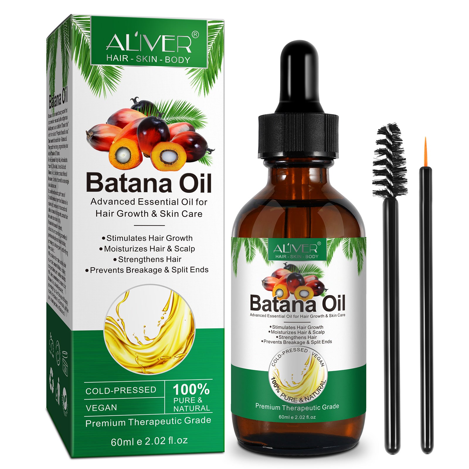 ALIVER Natural Batana Oil for Hair Growth, Skin & Body, 60ml