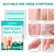 Varicose Veins Patch Treatment for Legs Relief Pain Vasculitis, Spider Vein Strengthen Capillary Health Blood Circulation Vein Care Fading  (8 count)