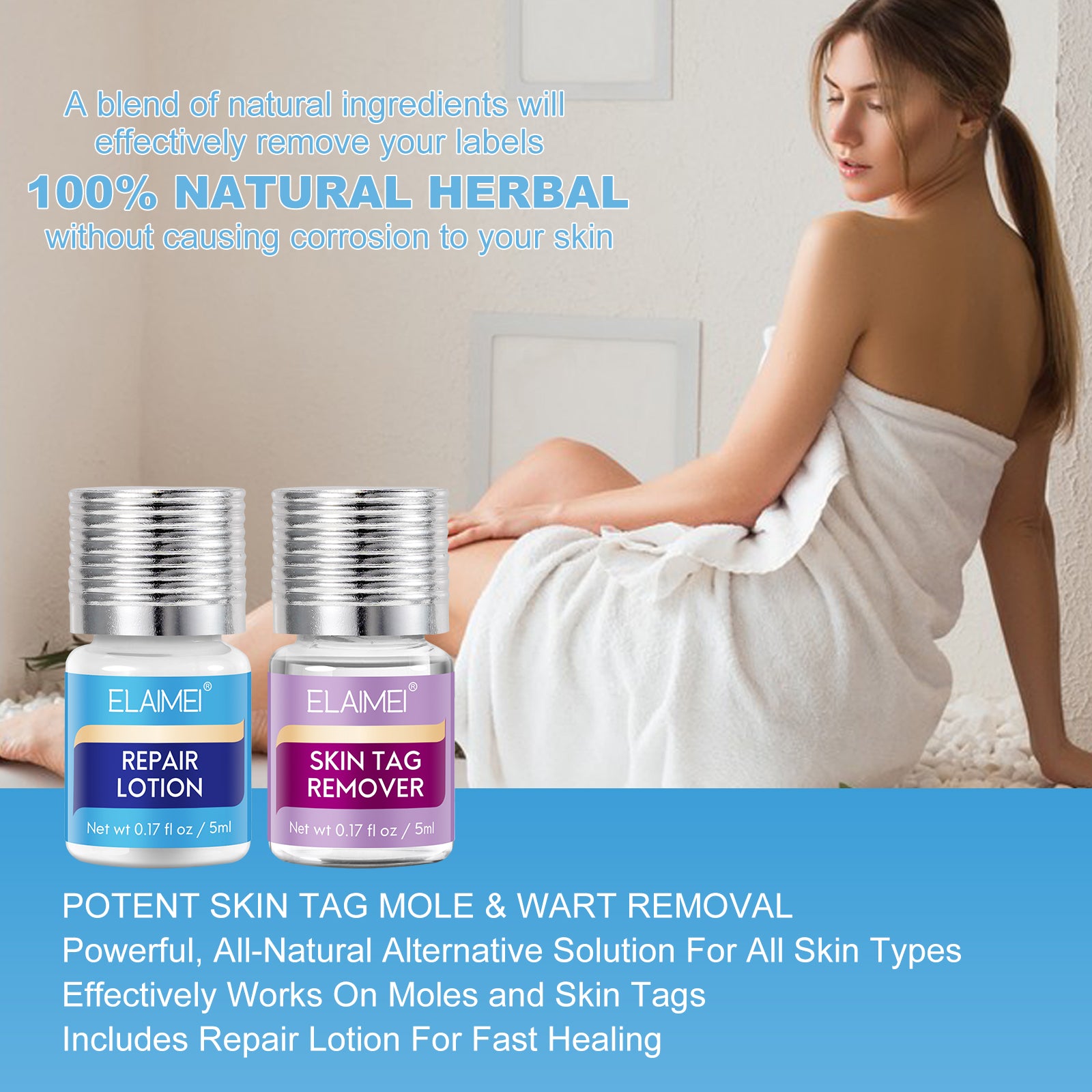 ELAIMEI 2in1 Skin Tag Remover & Repair Lotion