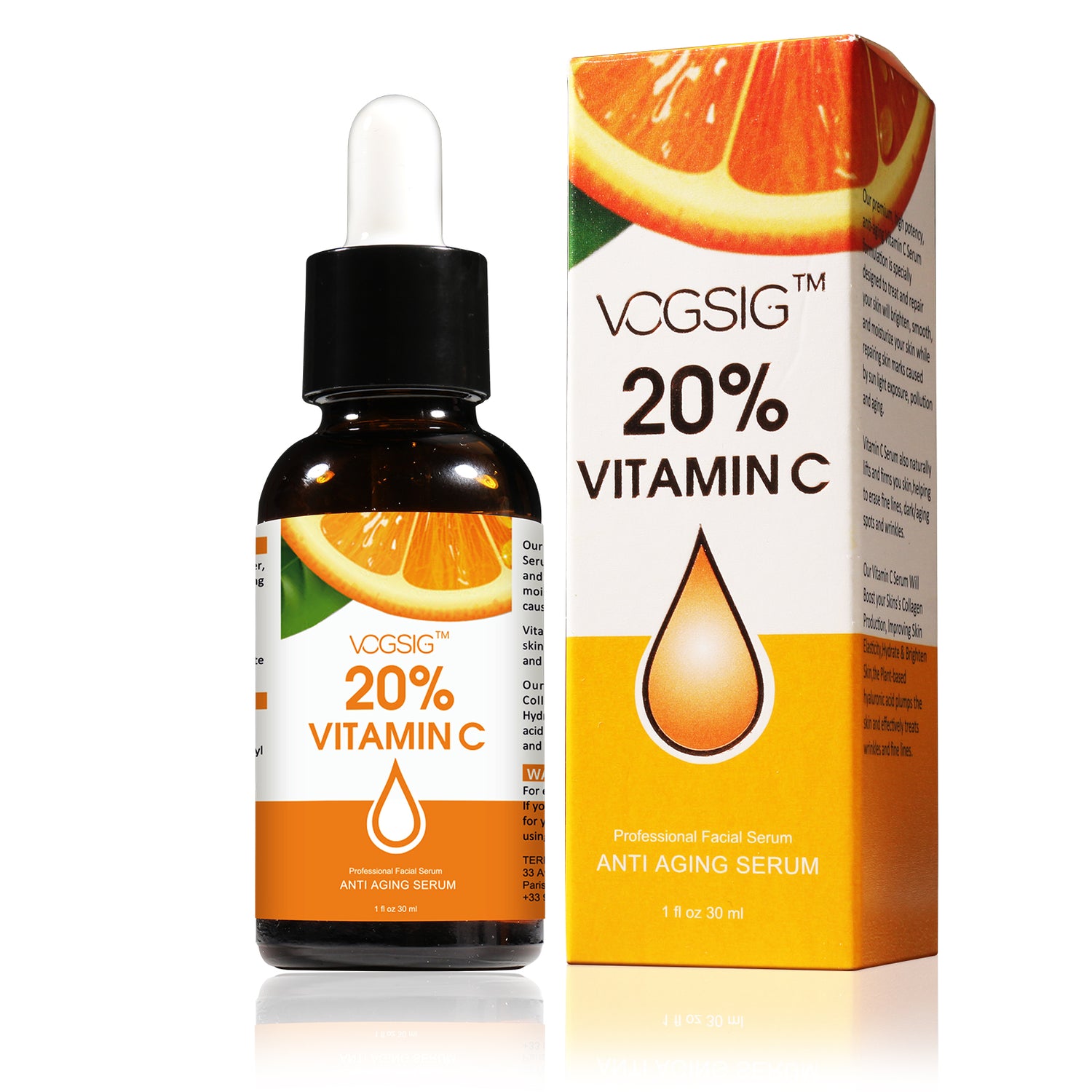 VOGSIG Vitamin C Face Anti Age Serum Skin Hyaluronic Acid Pure Retinol Anti Aging Collagen Facial Day Night Treatment Repair