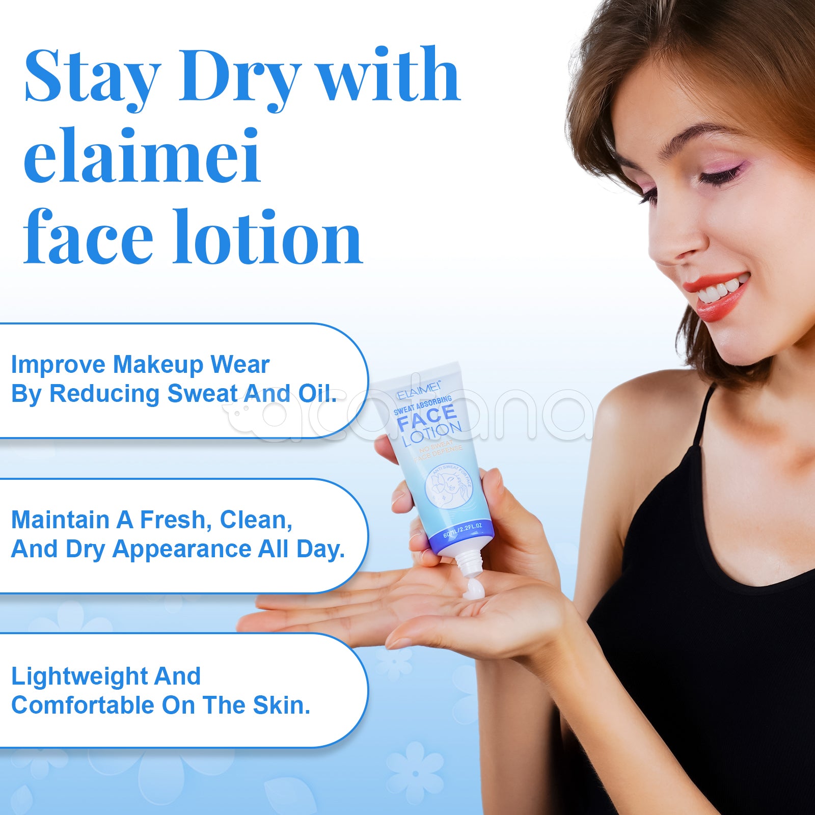 ELAIMEI Sweat Absorbing Face Lotion, Oily Face Control, 60ml