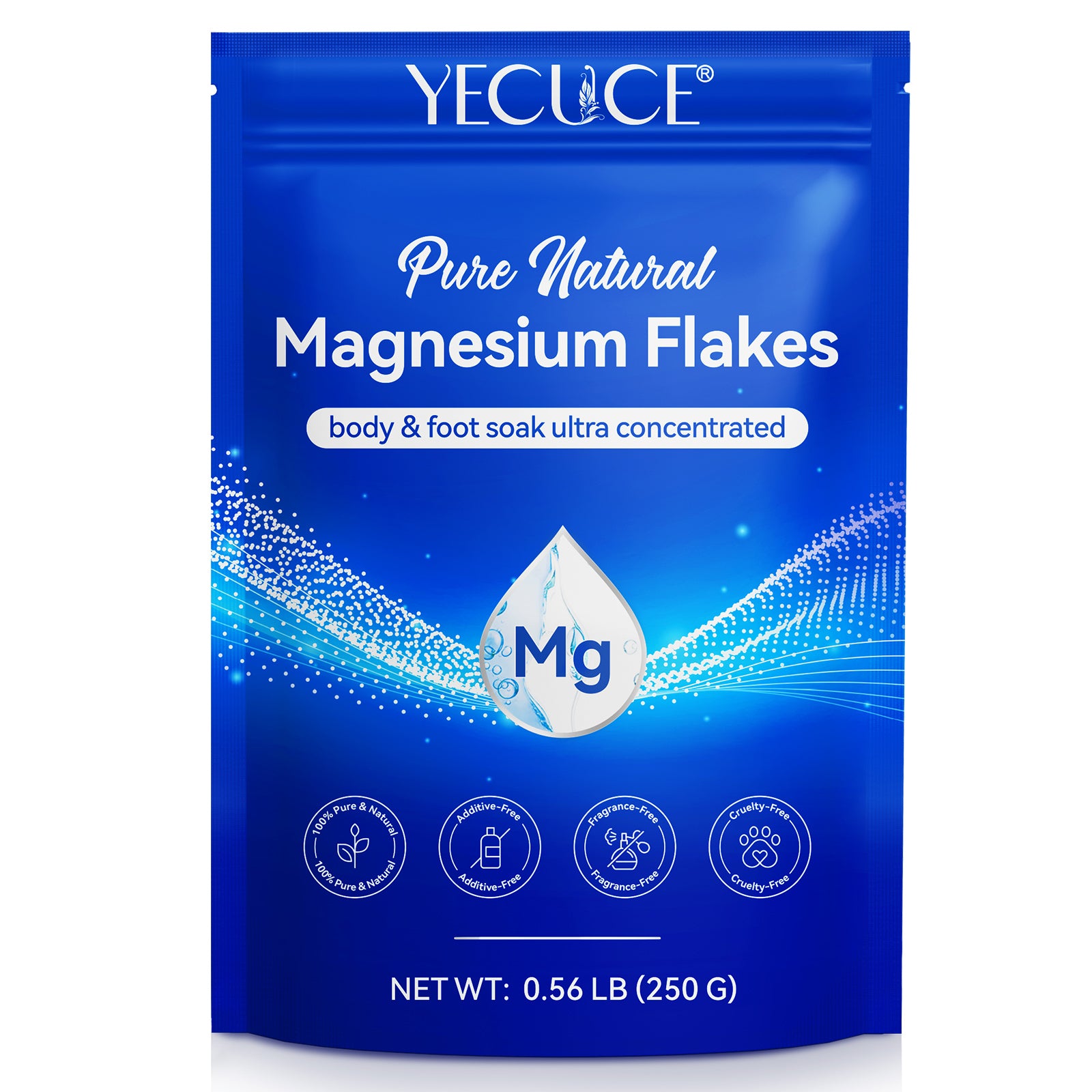 YECUCE Pure & Natural Magnesium Flakes, 250g