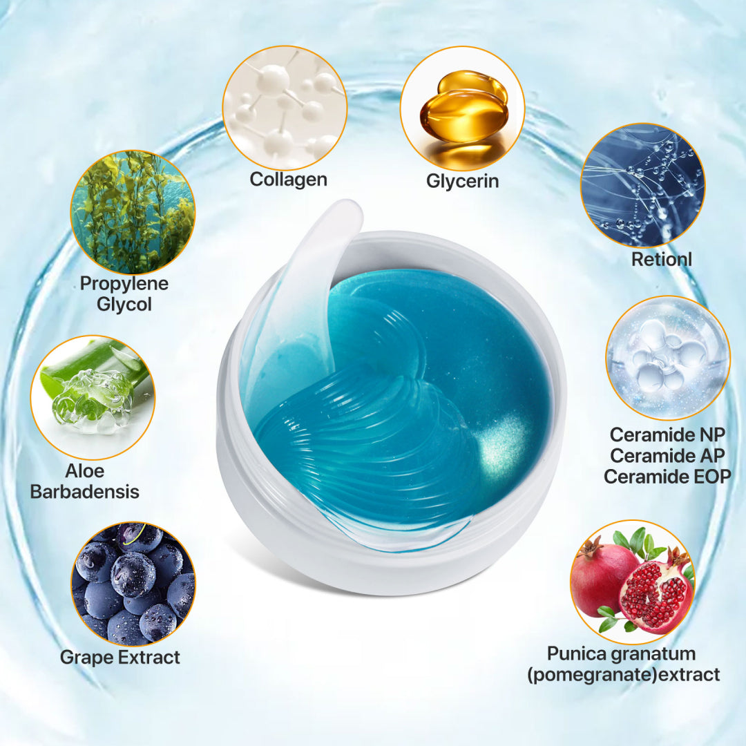 Aliver Hyaluronic Acid Under Eye Patches Mask for Puffiness Dark Circles Removal Pads