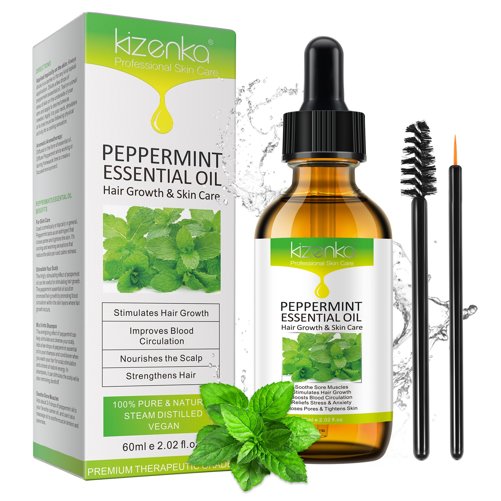 KIZENKA Peppermint Essential Oil, 60ml