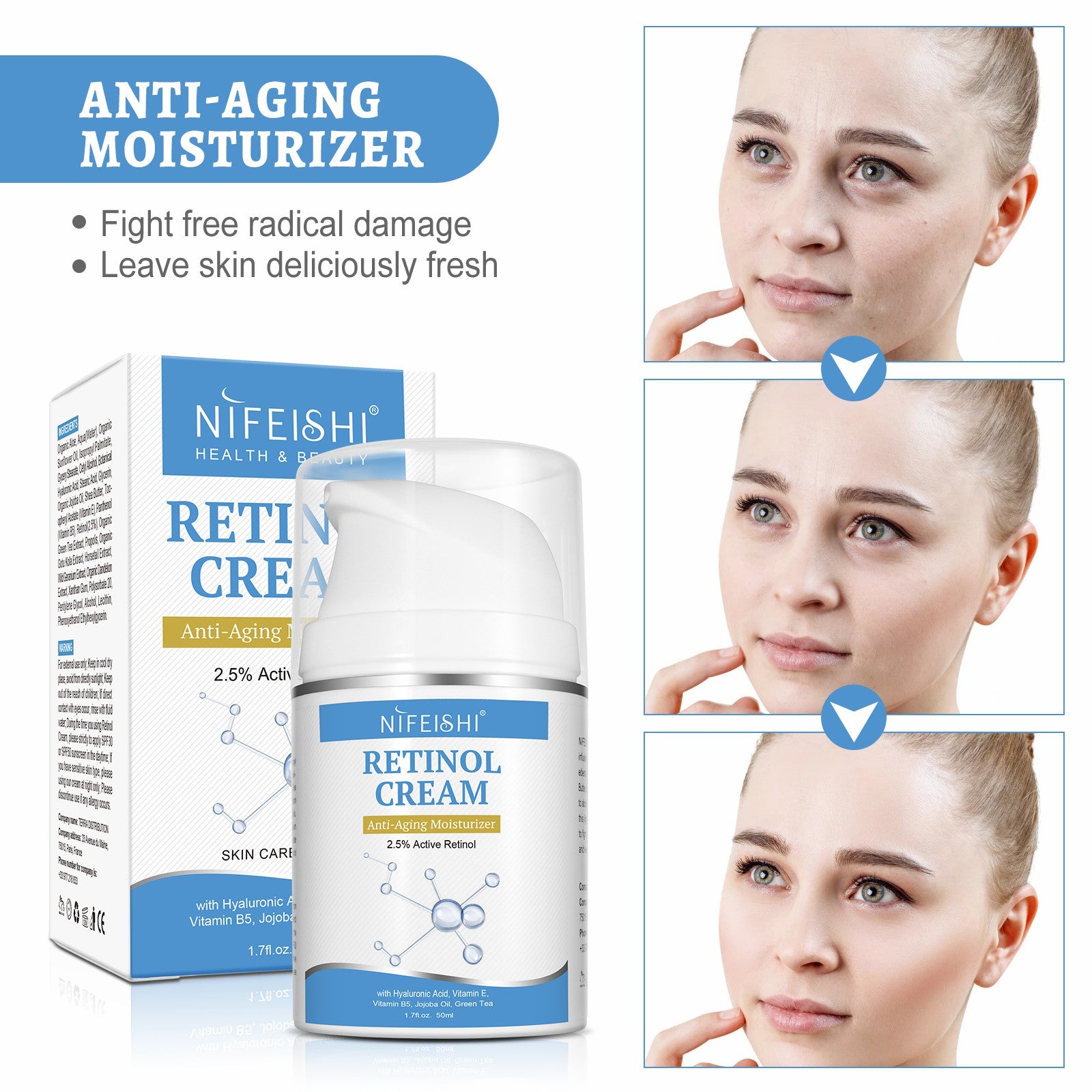 NIFEISHI 2.5% Retinol Face Cream, 50ml