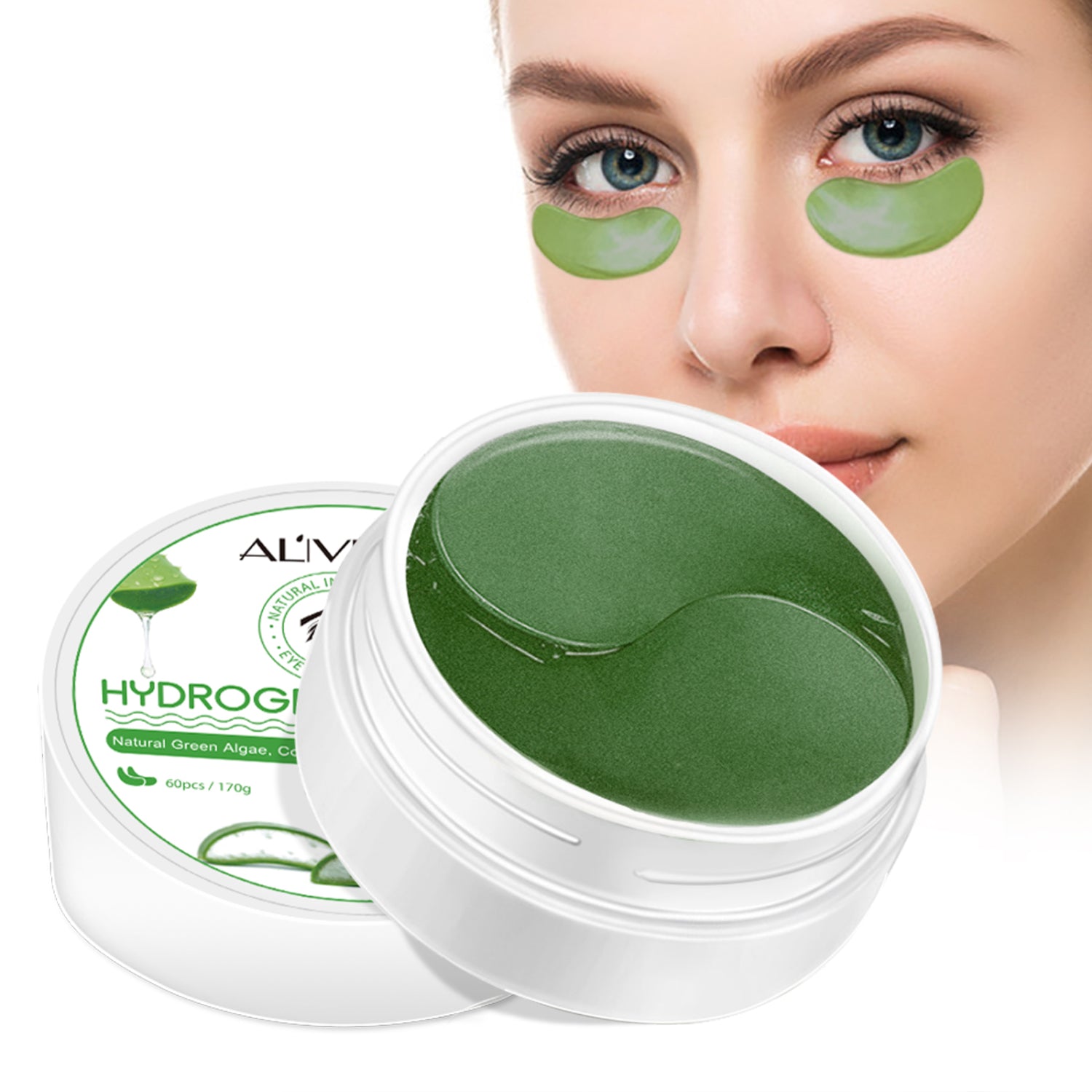Aliver Aloe Vera Gel Under Eye Patches Mask for Remove Puffiness Dark Circles