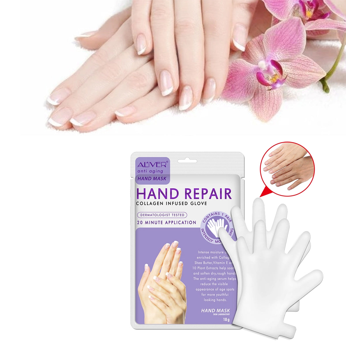 Aliver Hand Moisturizing Gloves for Repair Dry Cracked Skin