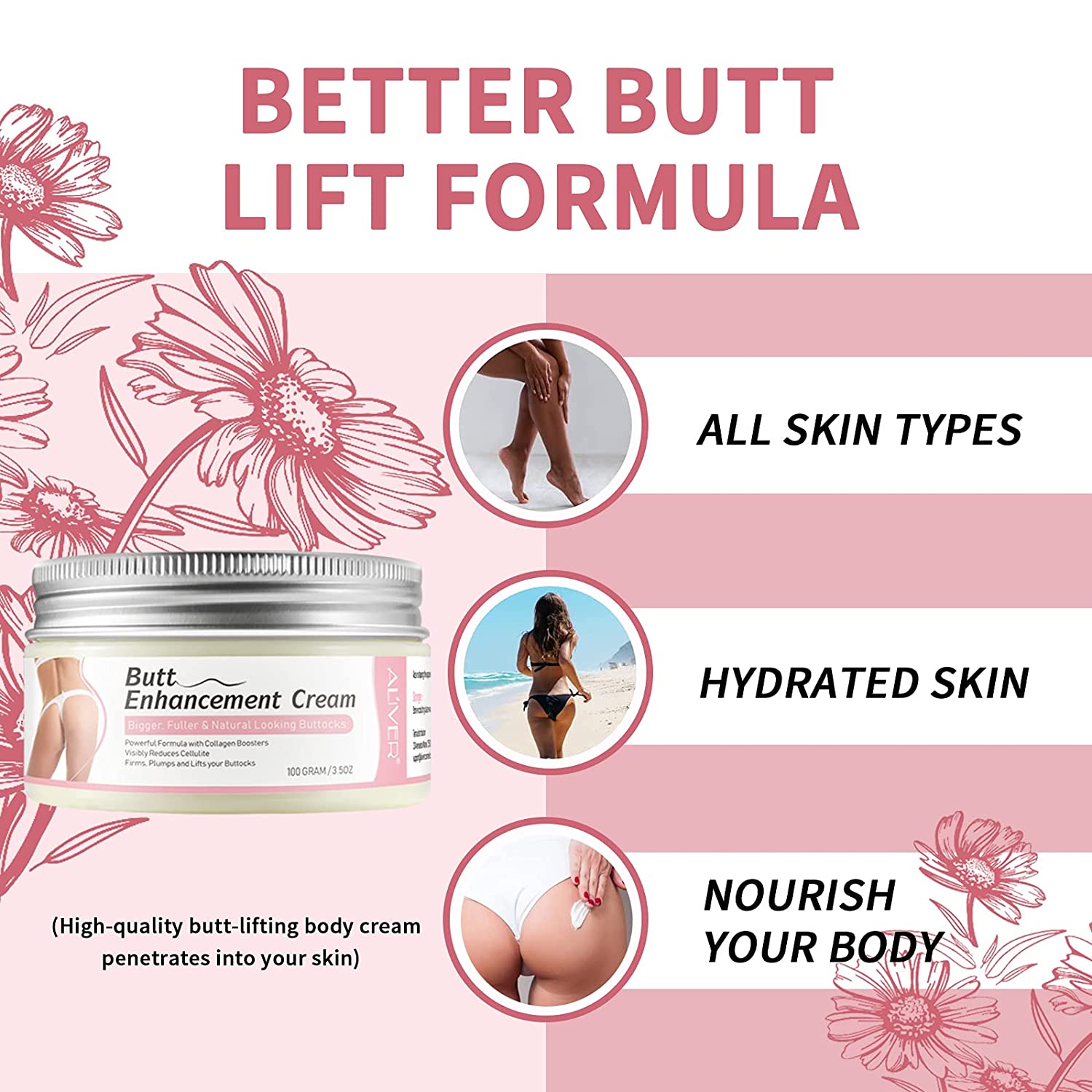 ALIVER Butt Enhancement & Firming Cream, 100g
