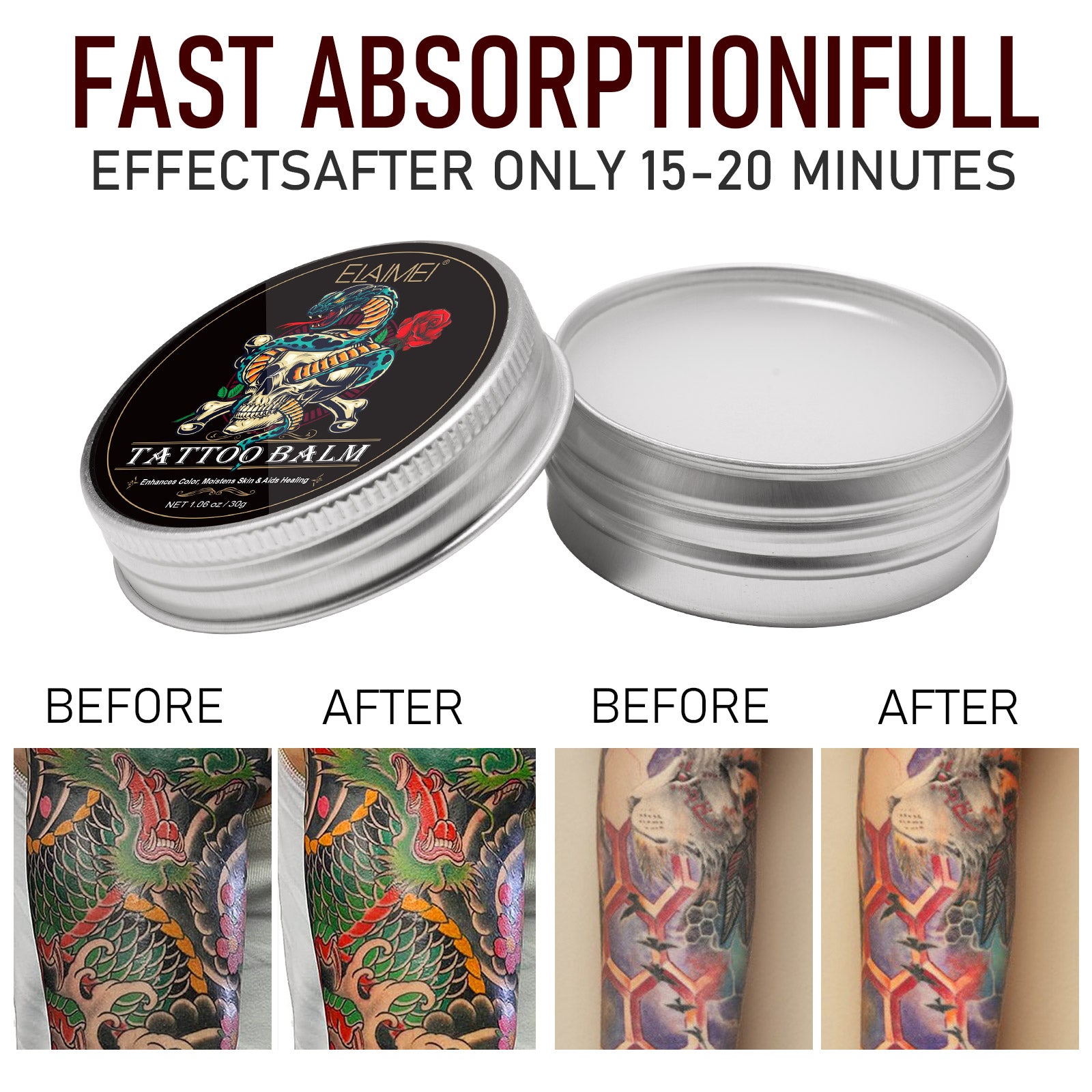 ELAIMEI Tattoo Lightening Aftercare Balm, 30g
