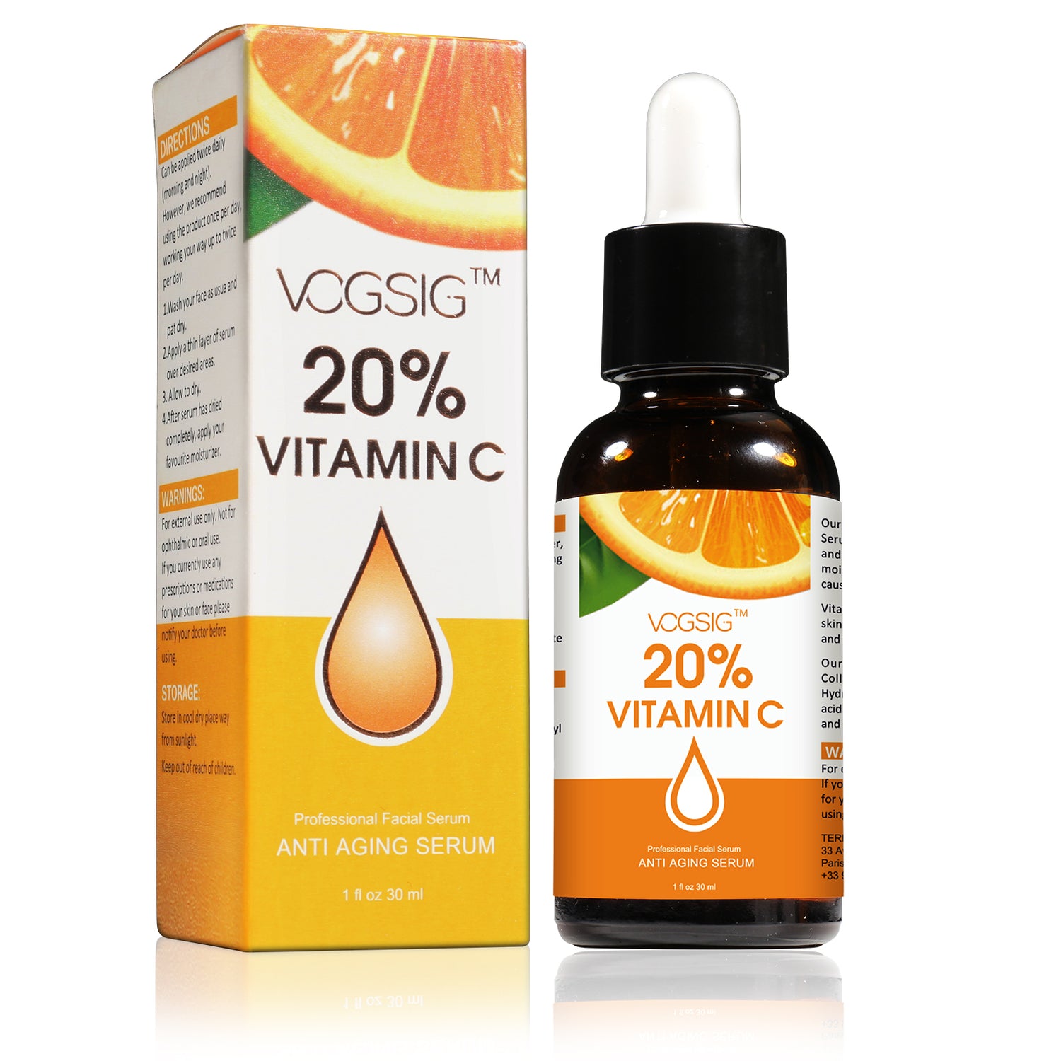VOGSIG Vitamin C Face Anti Age Serum Skin Hyaluronic Acid Pure Retinol Anti Aging Collagen Facial Day Night Treatment Repair