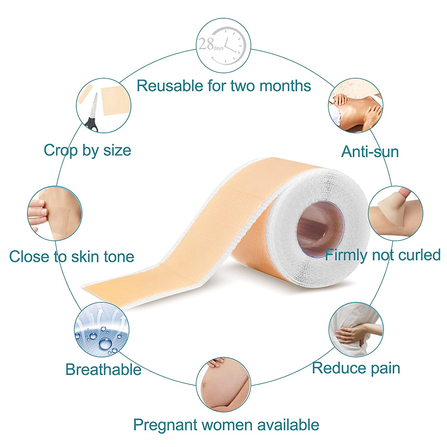 Elaimei Silicone Gel Sheet Roll for Scar Removal Treatment Tape 1.5M