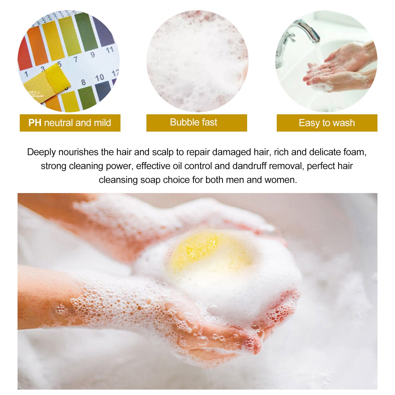 ALIVER Organic Ginger Shampoo Bar for Hair Growth, 60g