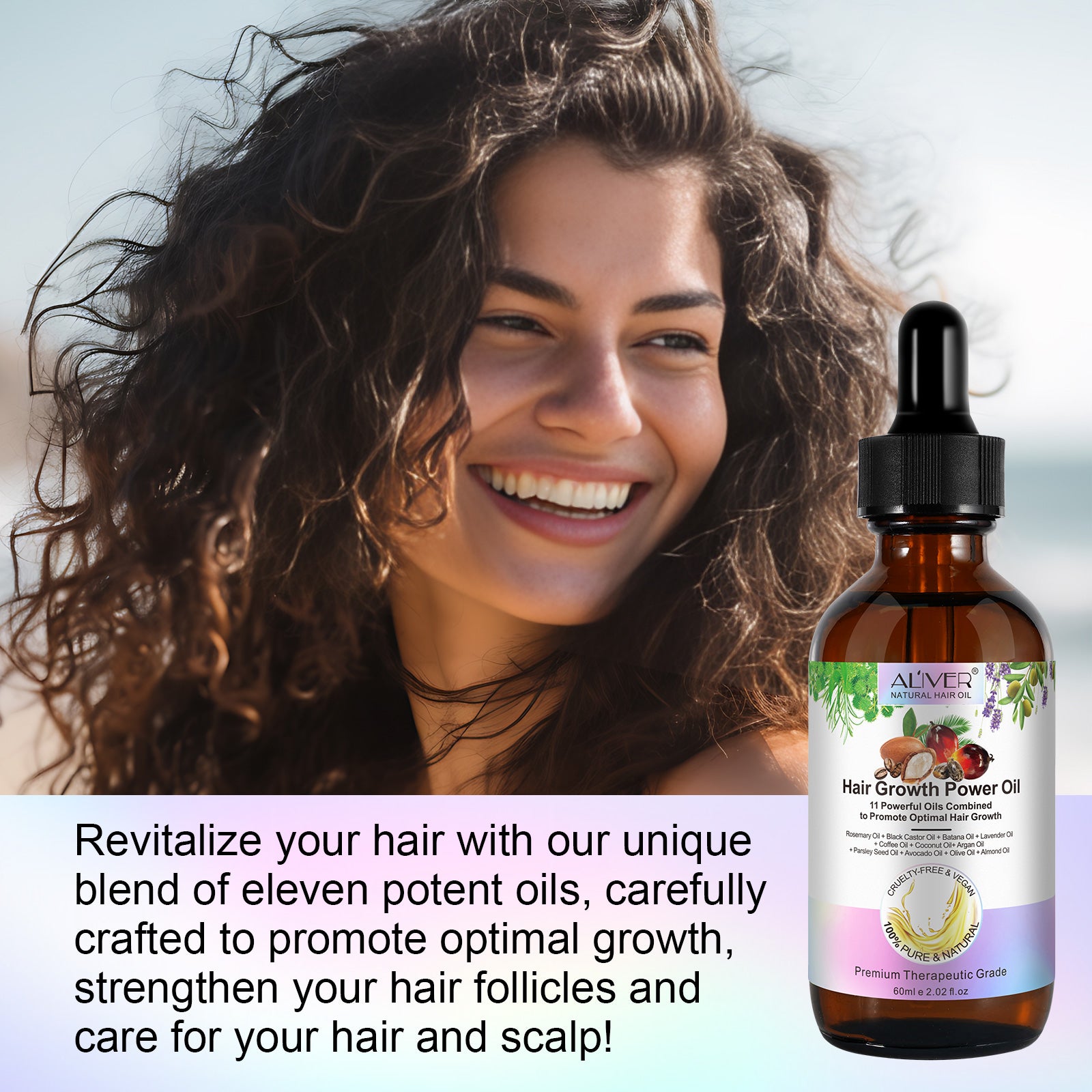 ALIVER Pure Natural Hair Growth Power Oil, 60ml