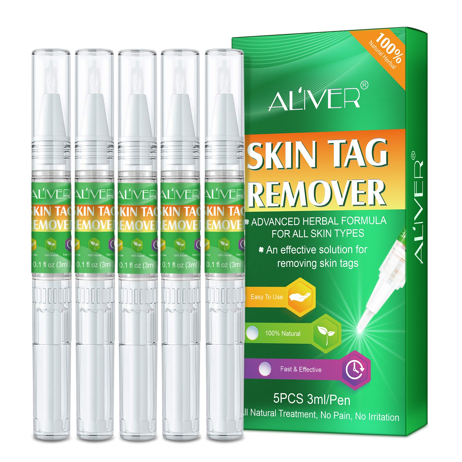 ALIVER Body Skin Tag Remover Pens, Anti Mole & Wart Kit, 5pcs