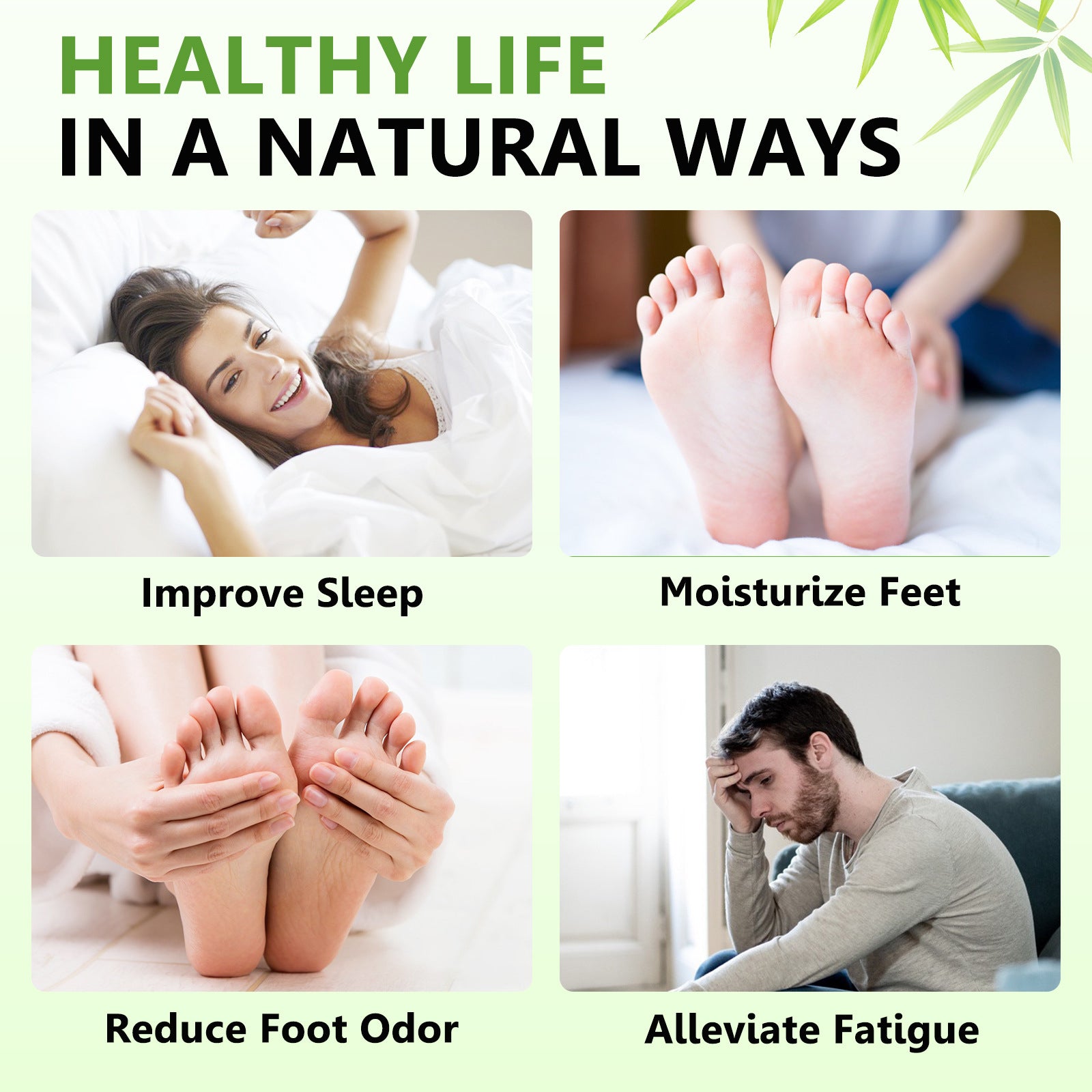 SEFUDUN Deep Cleaning Detox Foot Patches with Bamboo Vinegar & Ginger, 10pcs