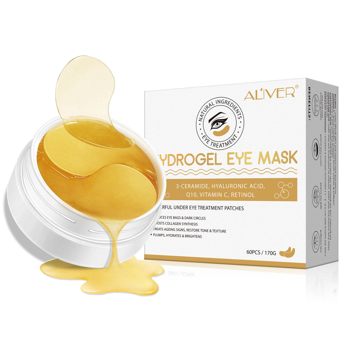 Aliver Hydrogel Under Eye Patches Mask Pads for Dark Circles Bags