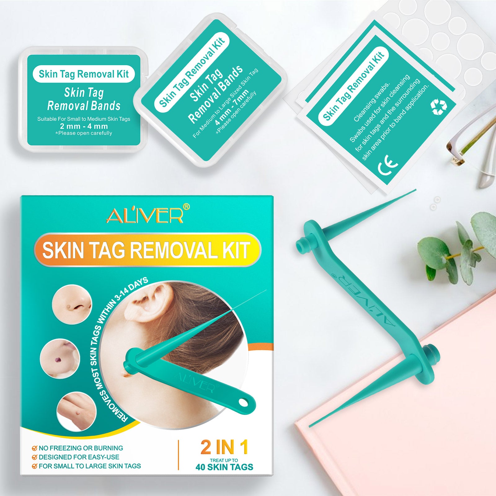 ALIVER 2in1 Skin Tag Remover Kit