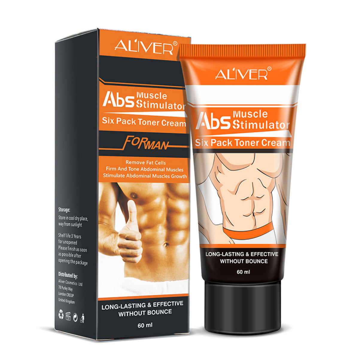 ALIVER Abs Muscle Stimulator Body Cream for Man, 60ml