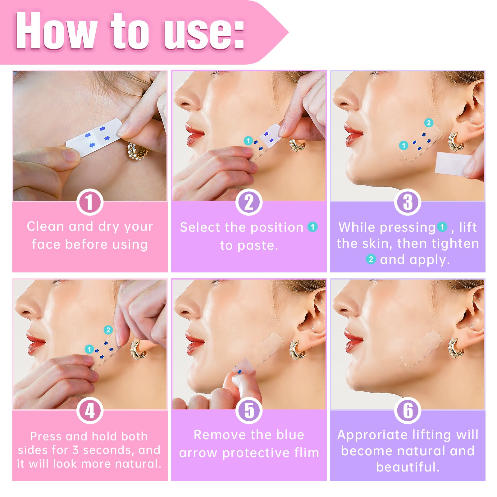 SEFUDUN Face Lift Tapes, 120pcs