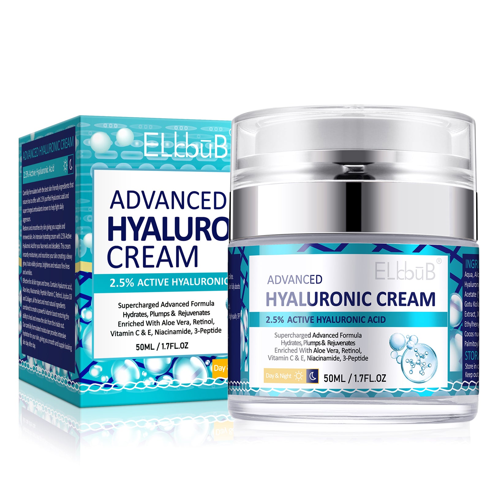 ELBBUB Advanced 2.5% Hyaluronic Acid Cream, 50ml