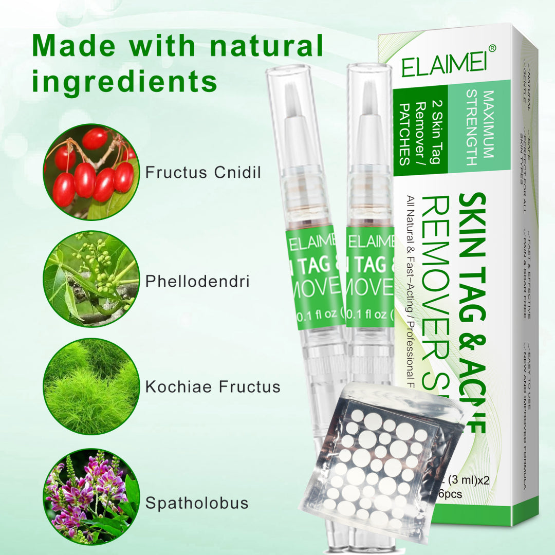ELAIMEI 2n1 Skin Tag Remover Pens & Anti Acne Patches Set