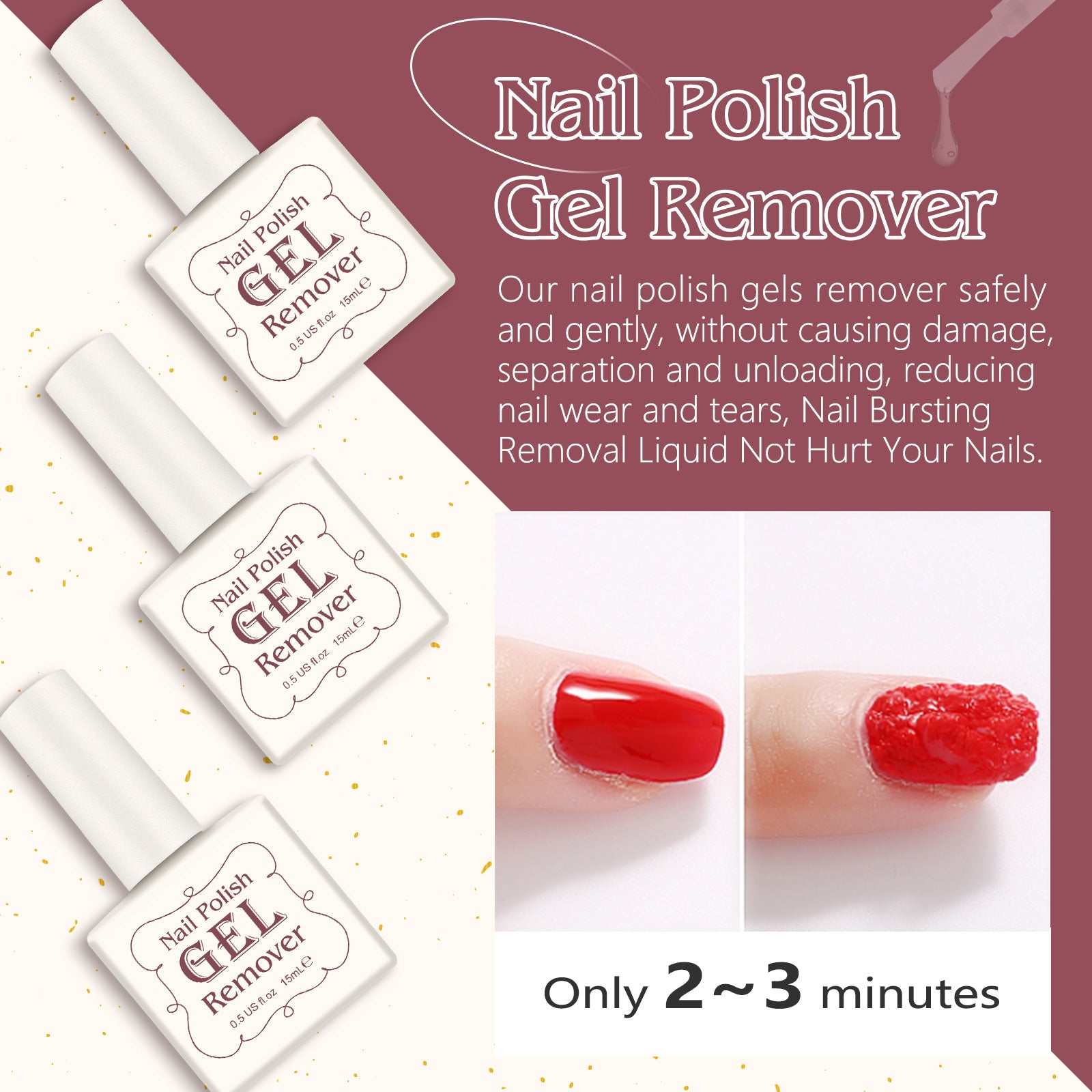 BESTNIFFES Nail Polish Gel Remover, 15ml