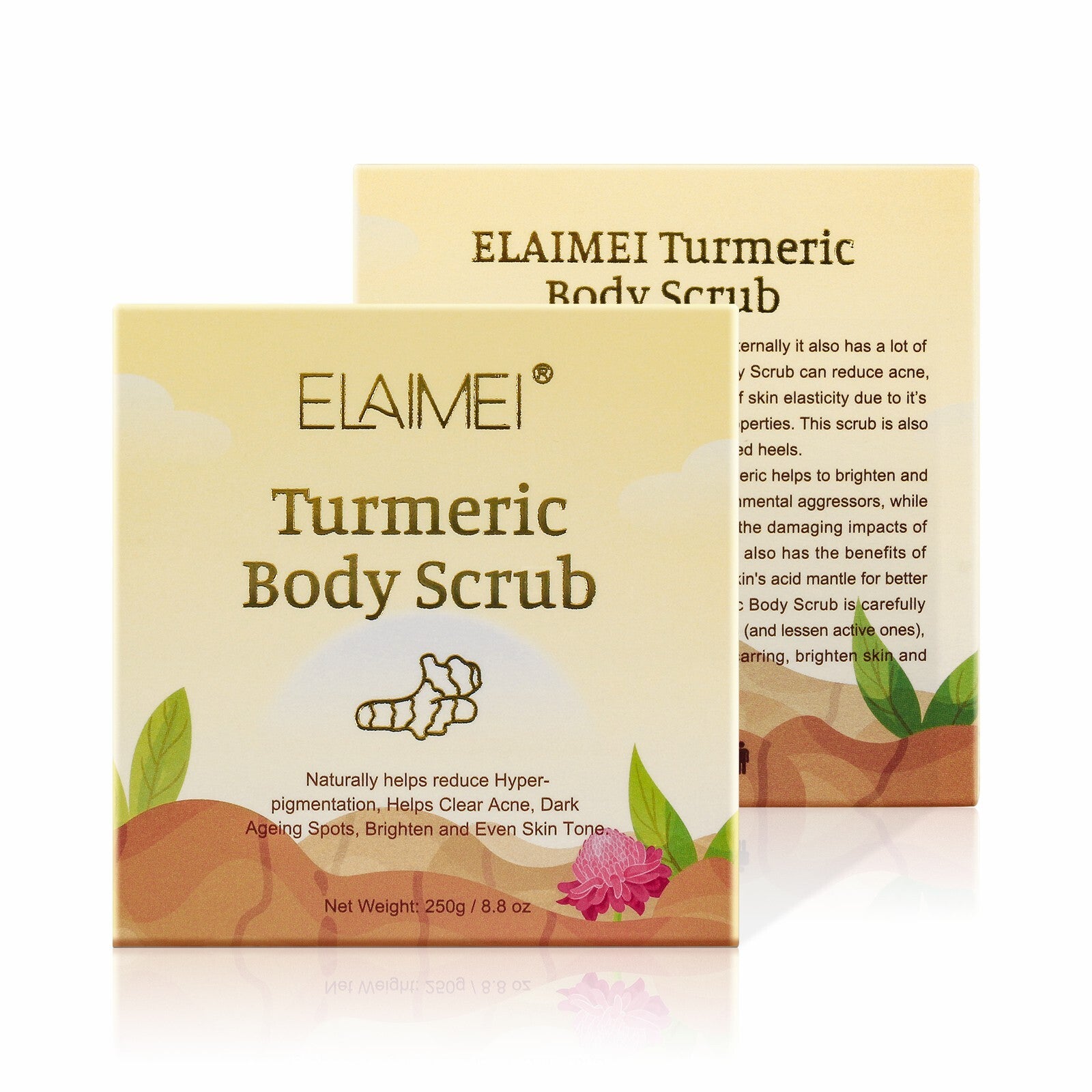 ELAIMEI Exfoliating Turmeric Body Scrub, 250g
