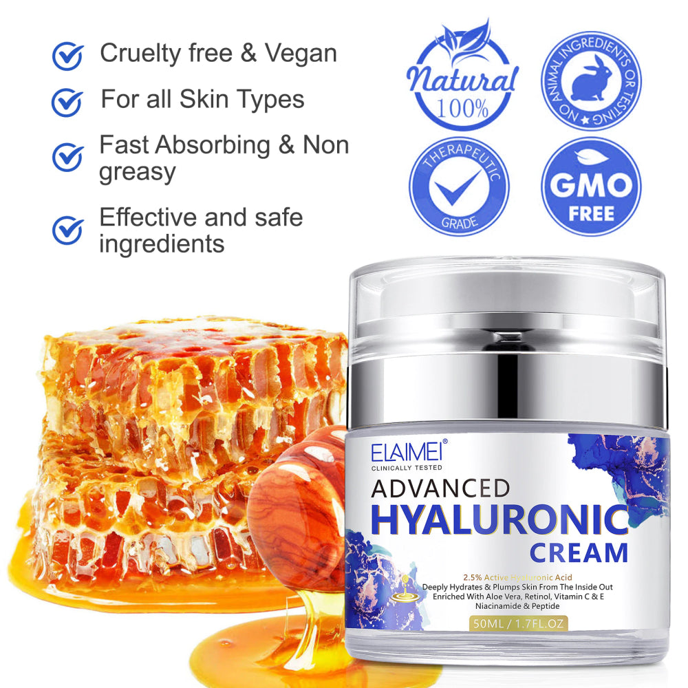 ELAIMEI Pure Hyaluronic Acid Cream for Face, 50ml