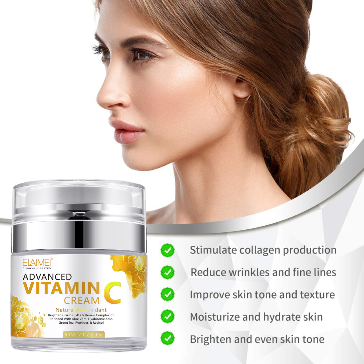 Elaimei Vitamin C Face Cream Moisturizer Day Night