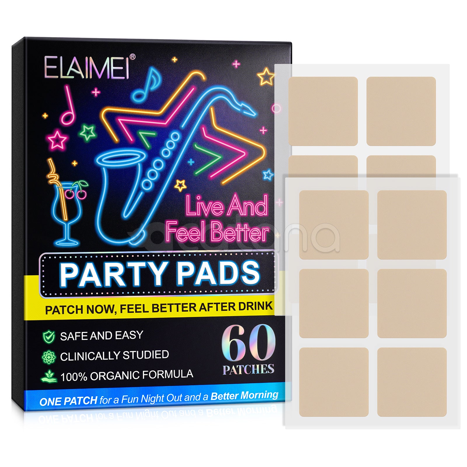 ELAIMEI Anti Hangover Party Pads, 60pcs