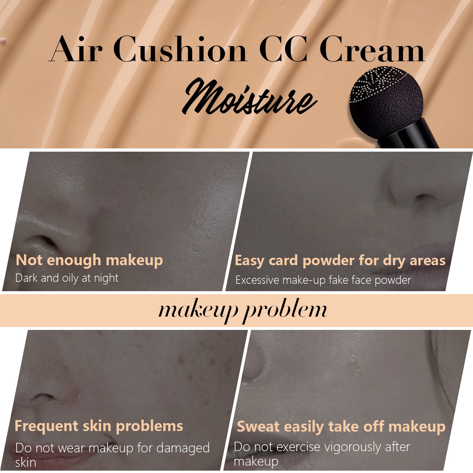ALIVER Air Cushion CC Cream Foundation, Natural