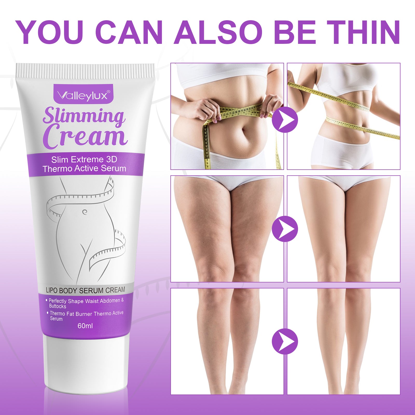 ValleyLux Slimming Hot Body Cream, 60ml