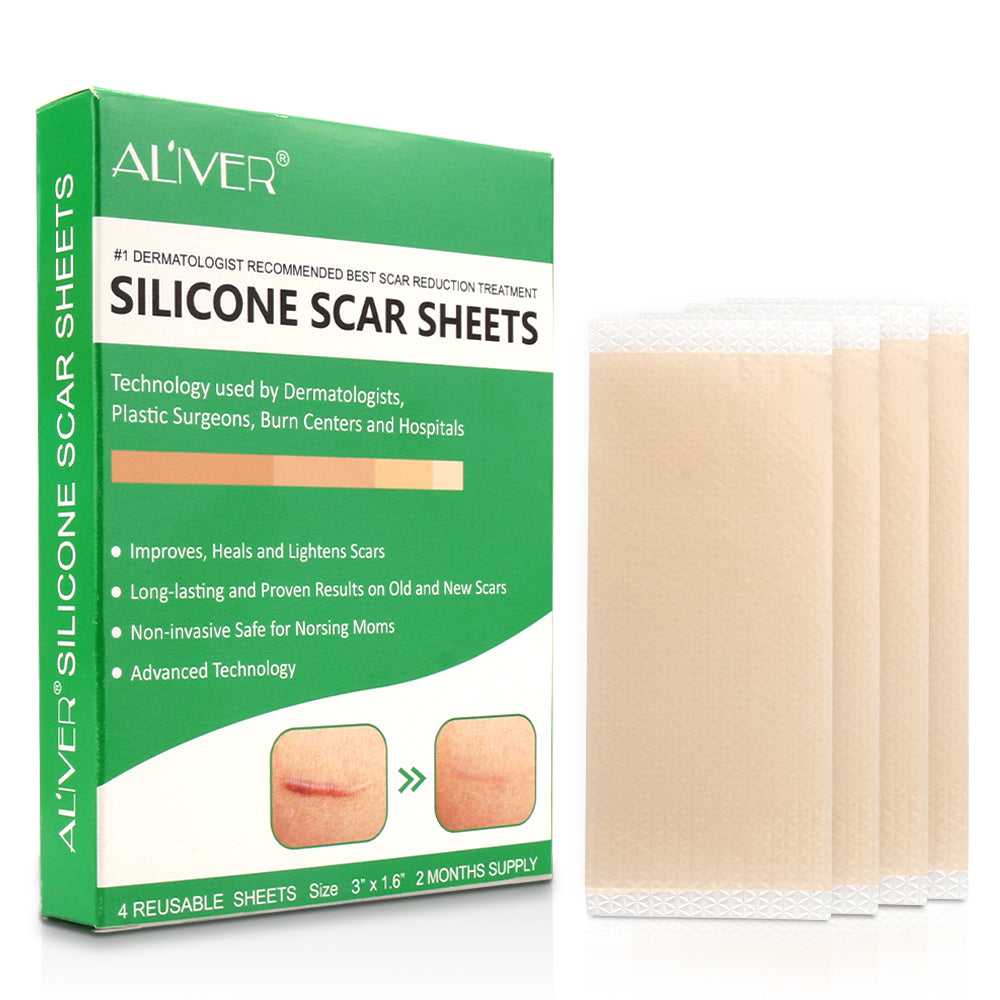 ALIVER Silicone Scar Sheets, Reduction Treatment, pack of 4pcs