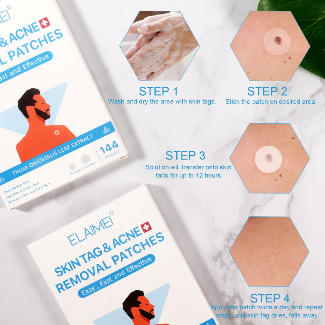 ELAIMEI Patches for Skin Tag & Acne Removal, 144pcs