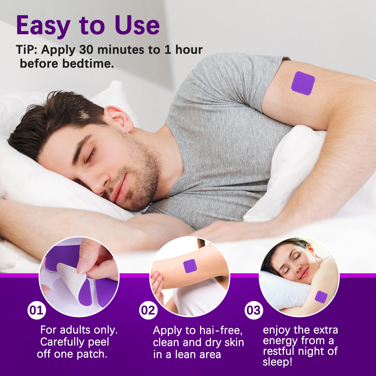 ELAIMEI Natural Deep Sleep Patches, 60pcs