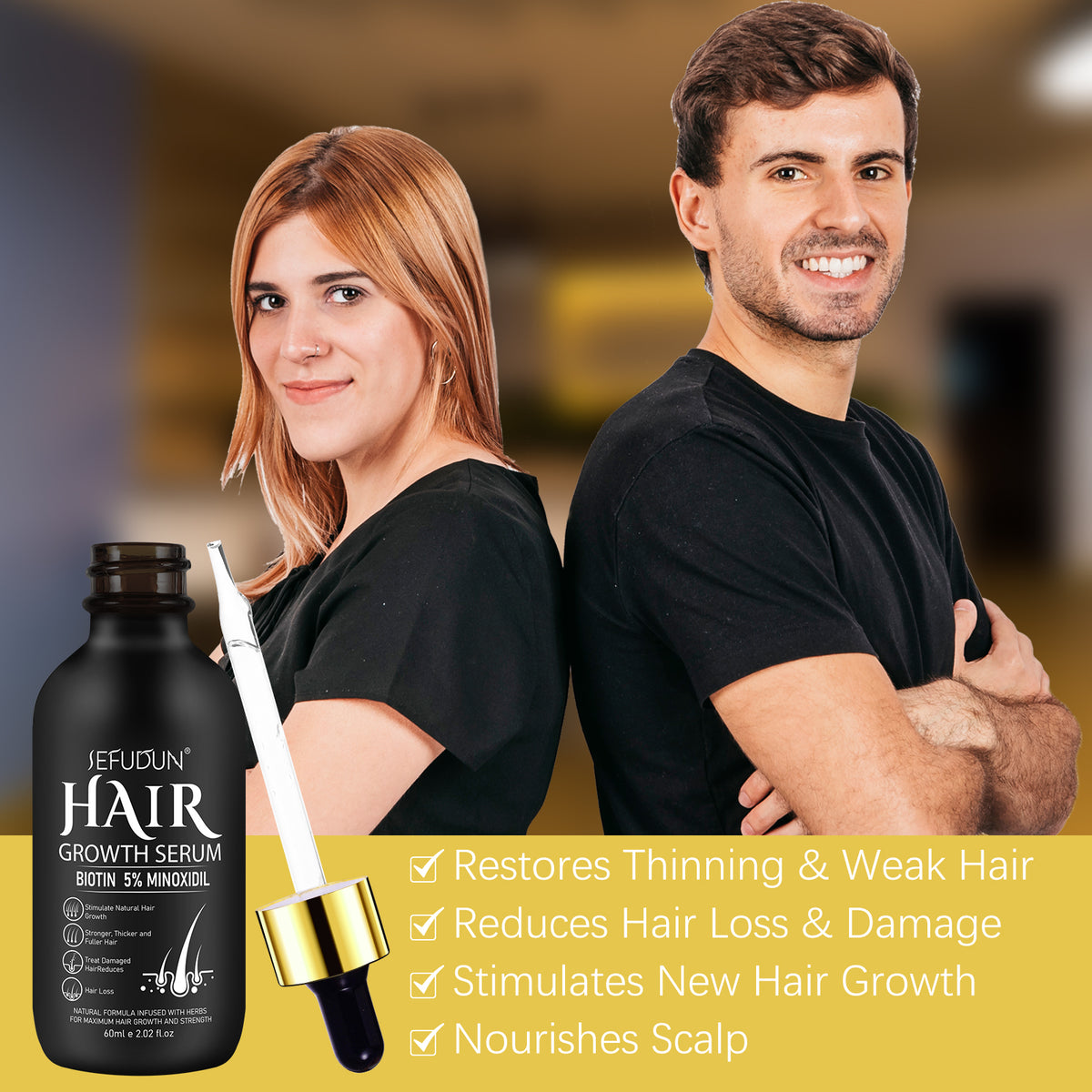 SEFUDUN Hair Growth Serum + Derma Roller Kit