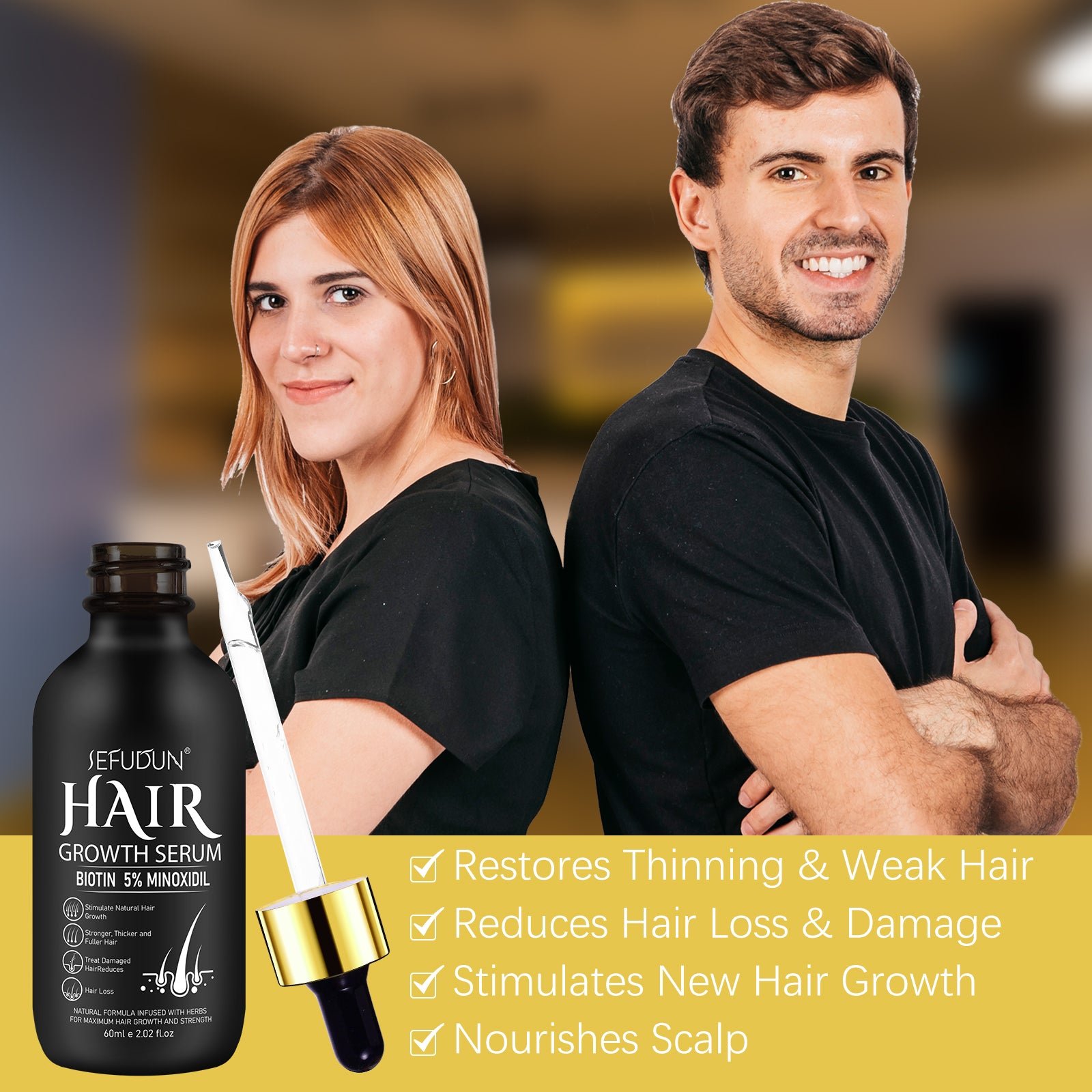 SEFUDUN Hair Growth Serum + Derma Roller Kit