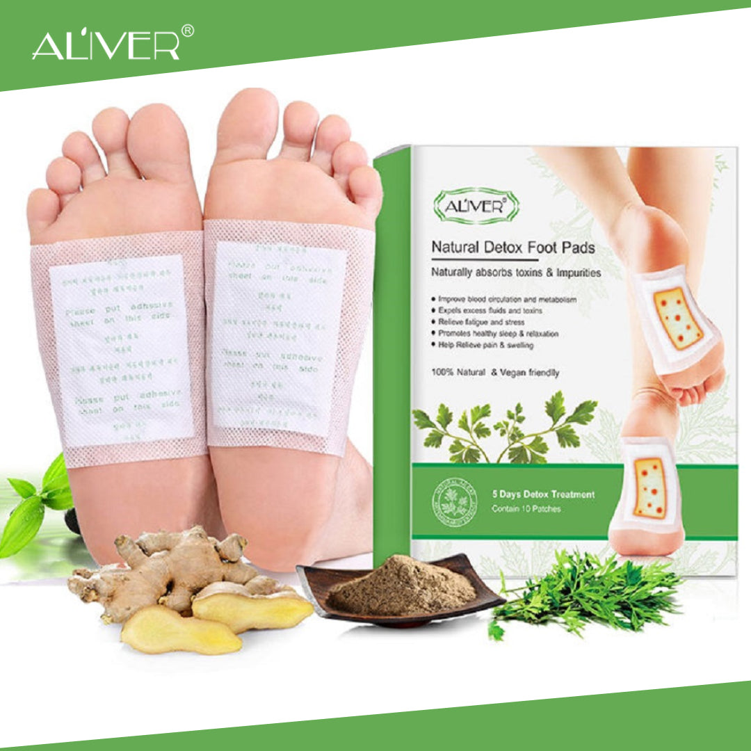 ALIVER Toxin Removal Detox Foot Patches, 10 pcs