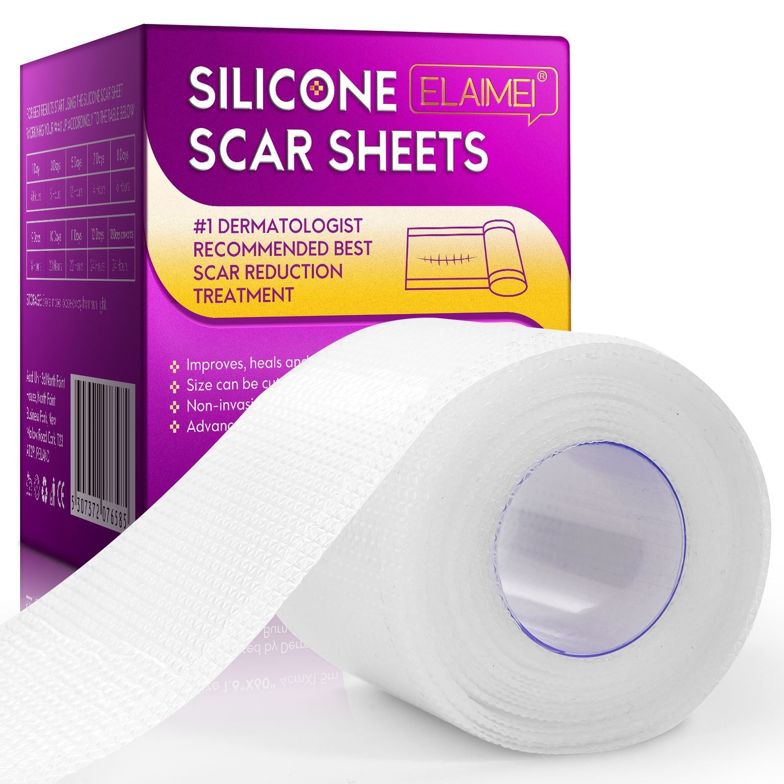 Elaimei Silicone Scar Removal Gel Tape Roll for Skin Treatment Repair 1.5 m